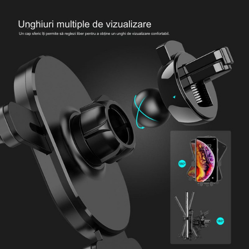 Suport auto pentru telefon mobil cu rotație 360°